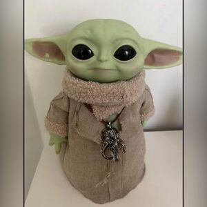 Green Baby Alien Plush Toy with Tan Outfit